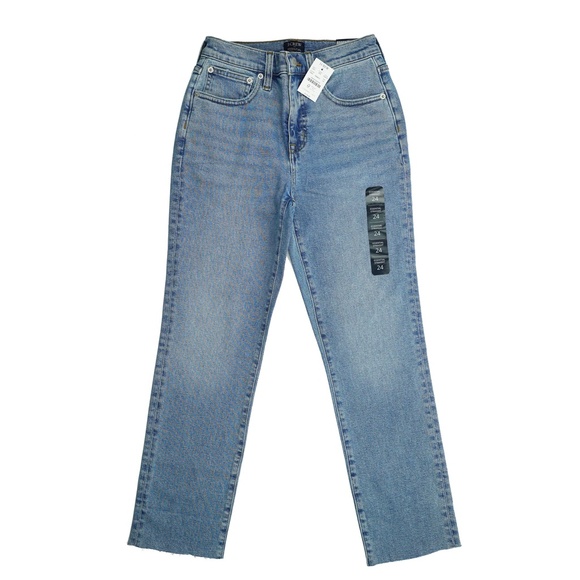 New JCREW Size 24 Essential Straight jean All-Day Stretch Palm Blue $128 CD679 - Picture 2 of 7
